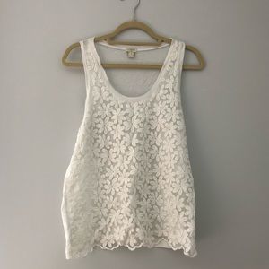 J.Crew white floral tank top